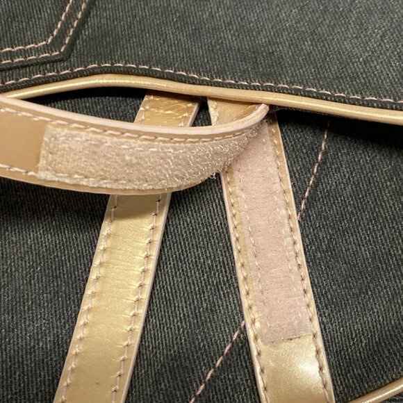 Auth DIOR/ChristianDior Saddle Bag Black Pink Denim Patent Leather Handbag - Picture 11 of 16